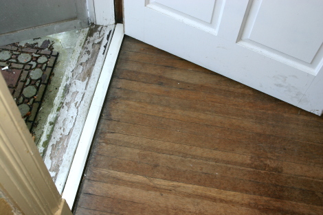 Vinyl helps the door slide more smoothly across the threshold